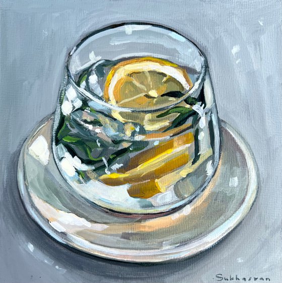 Still Life with Water with Lemon