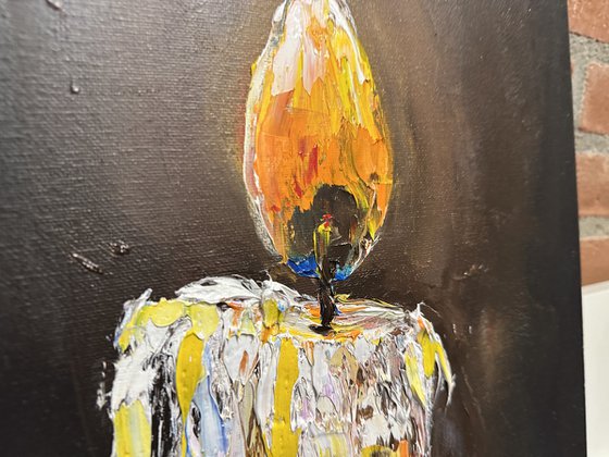 The candle is burning