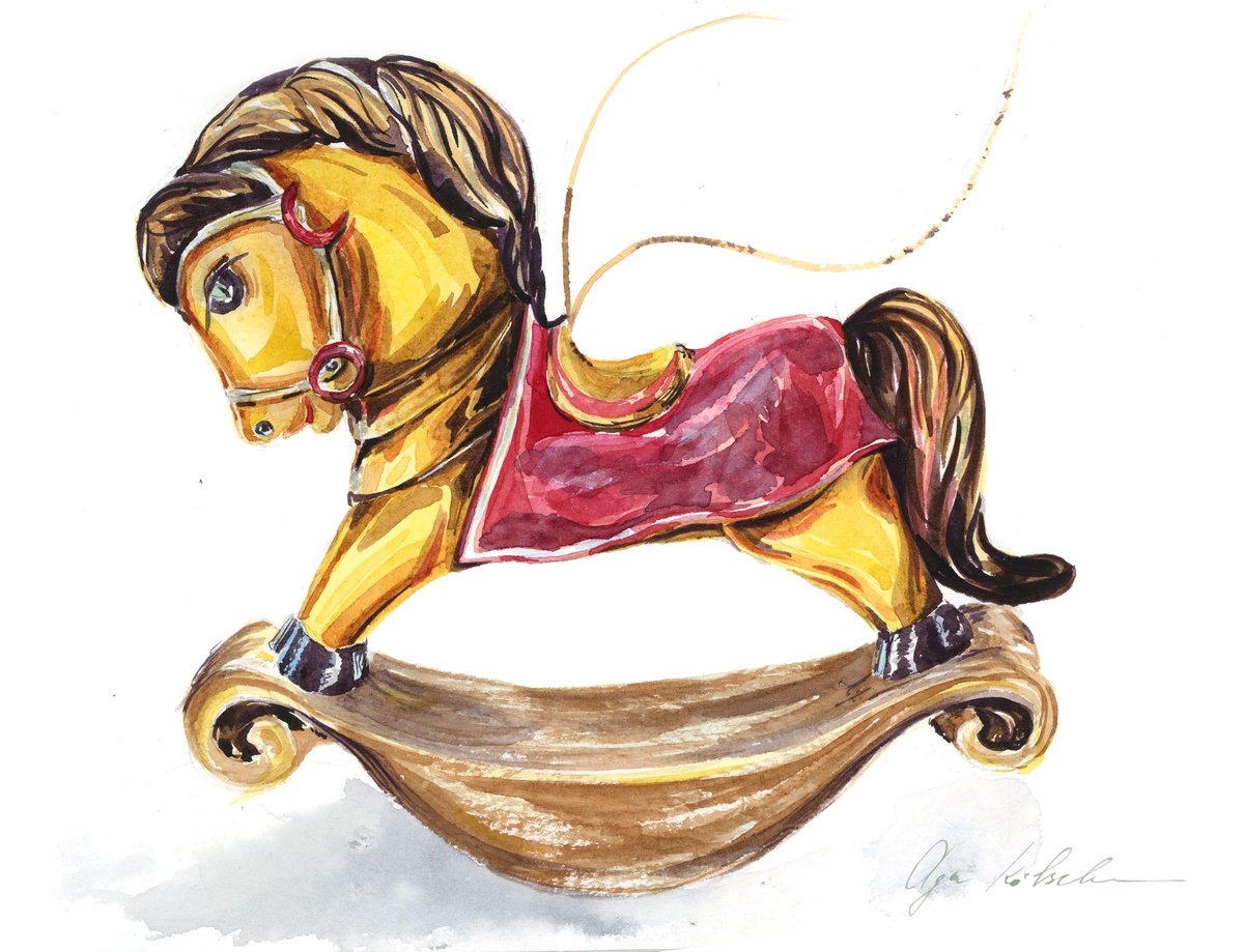 Vintage rocking horse by Olga Koelsch