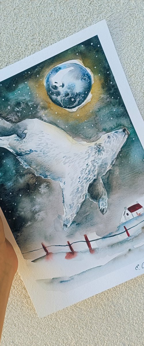 Polar bear in the skies 2(small) by Evgenia Smirnova