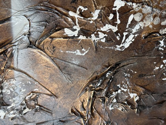 White Flowers on Bronze