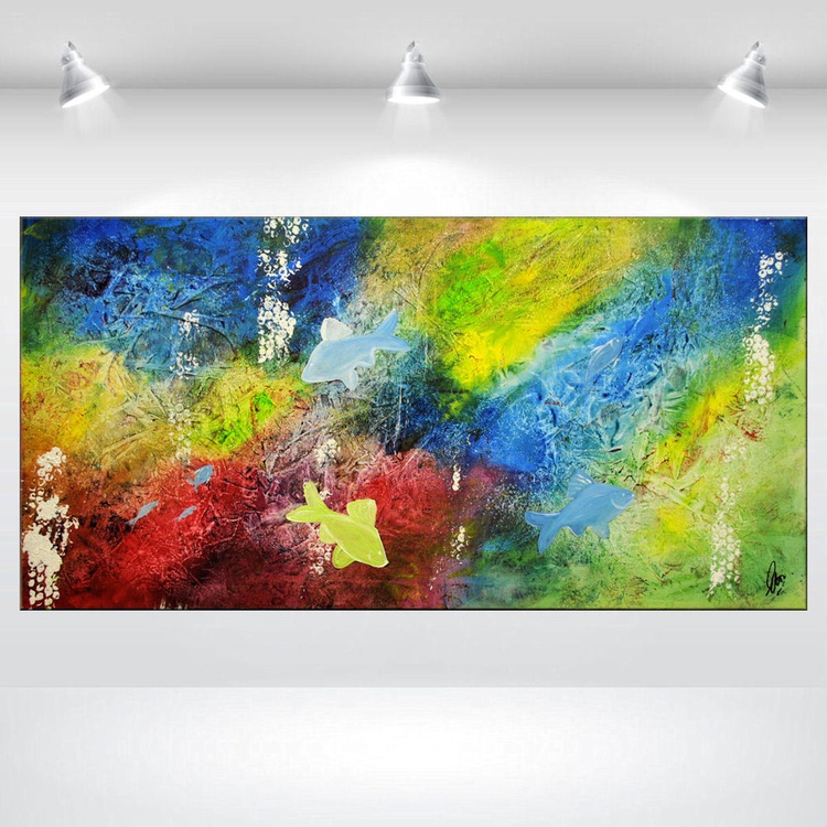 Aquarius Acrylic Abstract Painting Seascape Na Artfinder