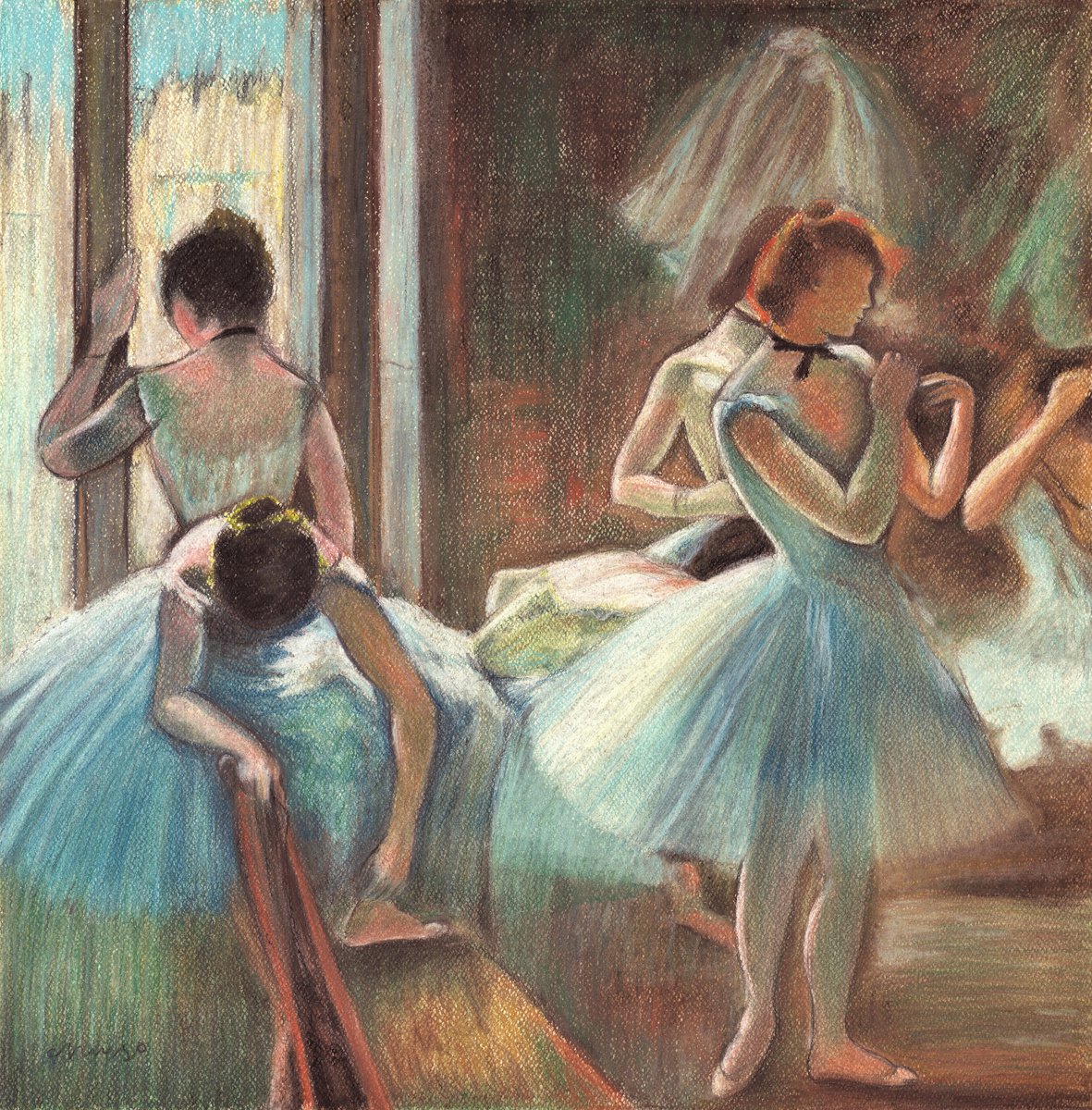 Study after French Master Edgar Degas THE BALLET CLASS by Nives Palmic