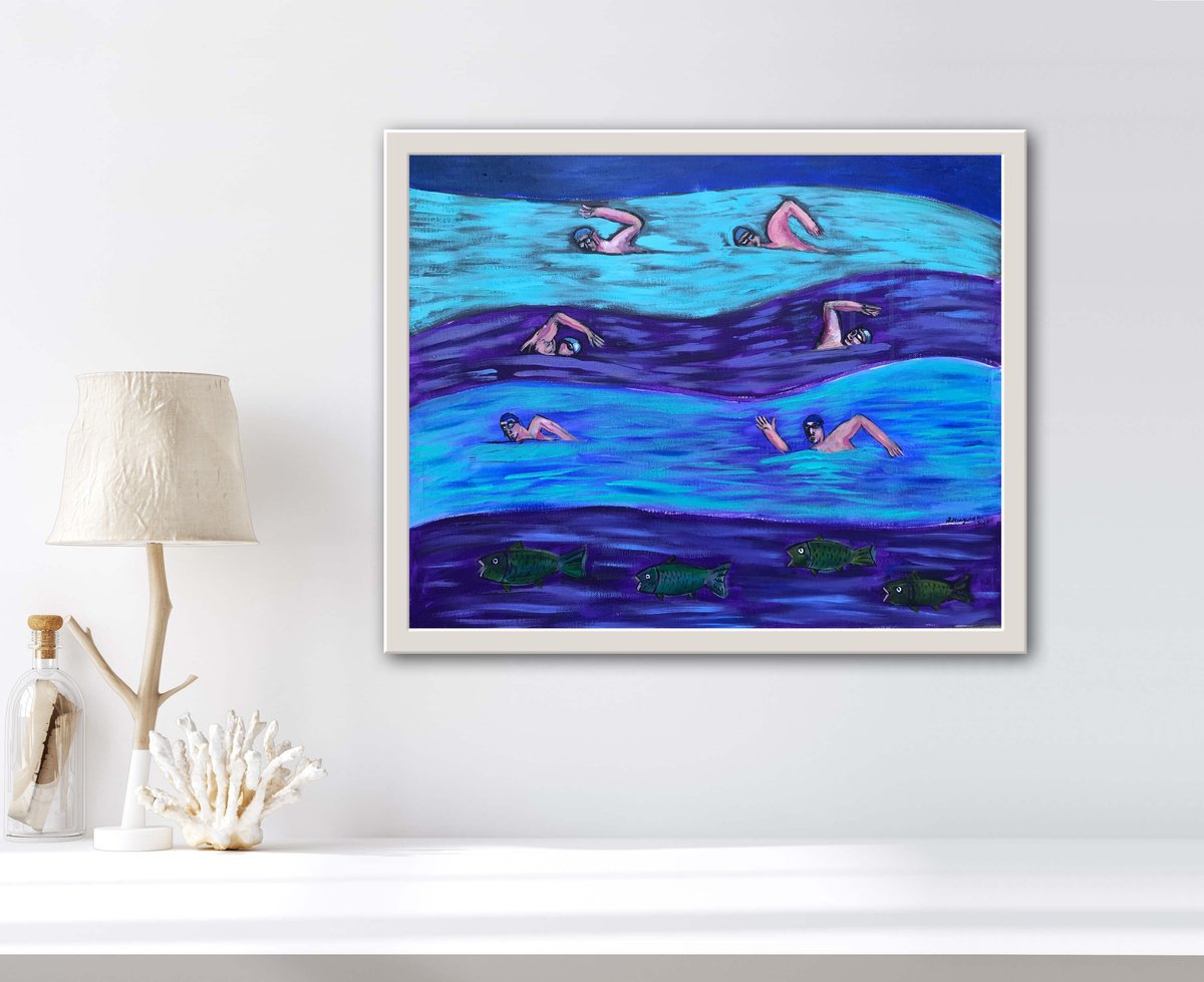 Impressionistic Landscape Oil Painting By Roberto Munguia Garcia, 20 X 16", Contra Corriente, Original Artwork