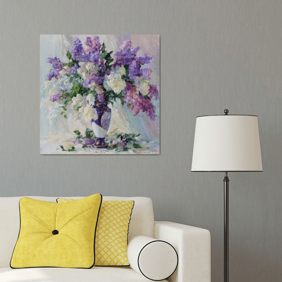 Lilac in an antique vase