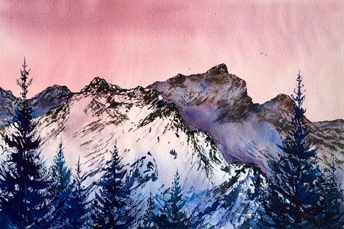 Sunset in mountains by Anna Zadorozhnaya