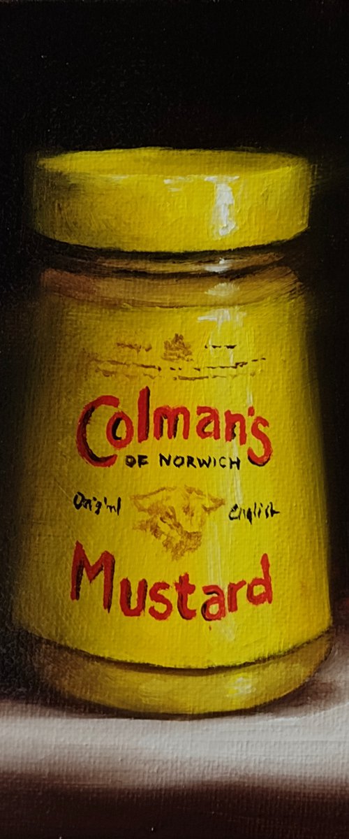 Mustard   framed still life by Jane Palmer Art