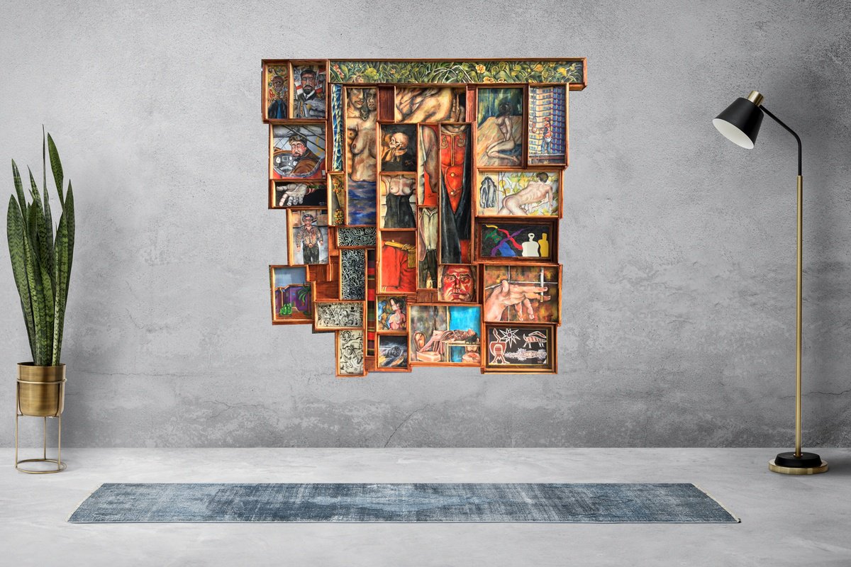 Portrait Oil Painting By Jg Wilson, 50 X 31, Fragments N. 4, Original Artwork