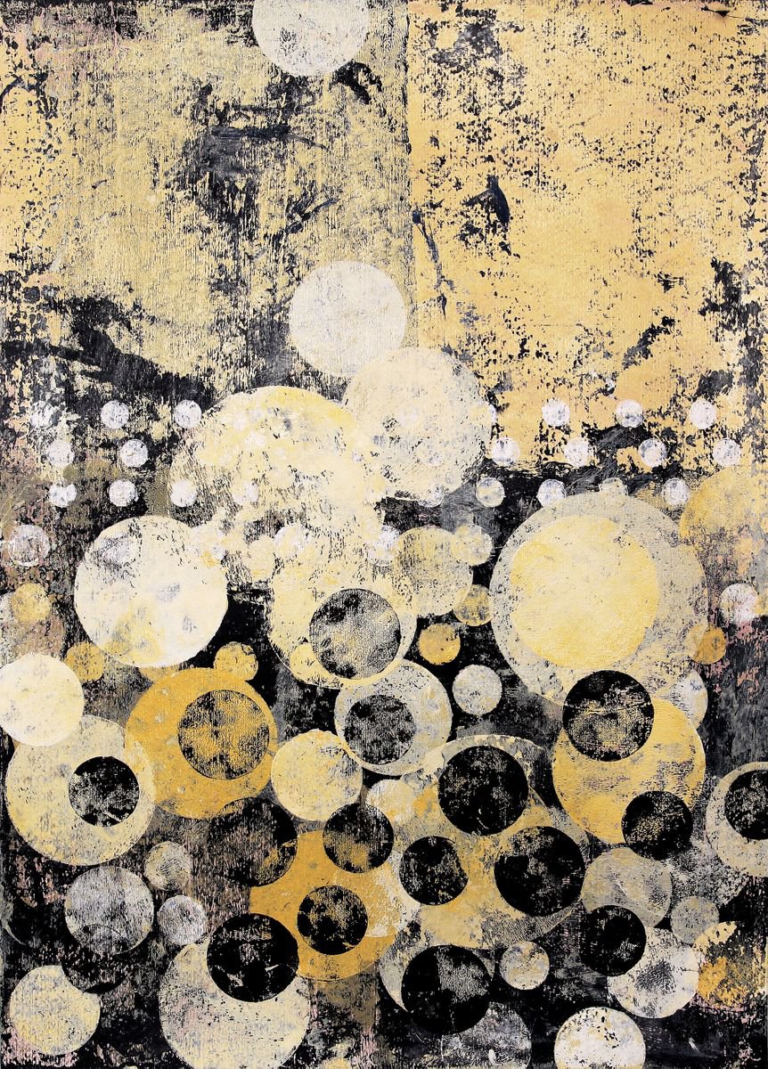 Abstract Acrylic Painting By Petr Strnad, 20 X 28", Through Vi., Original Artwork