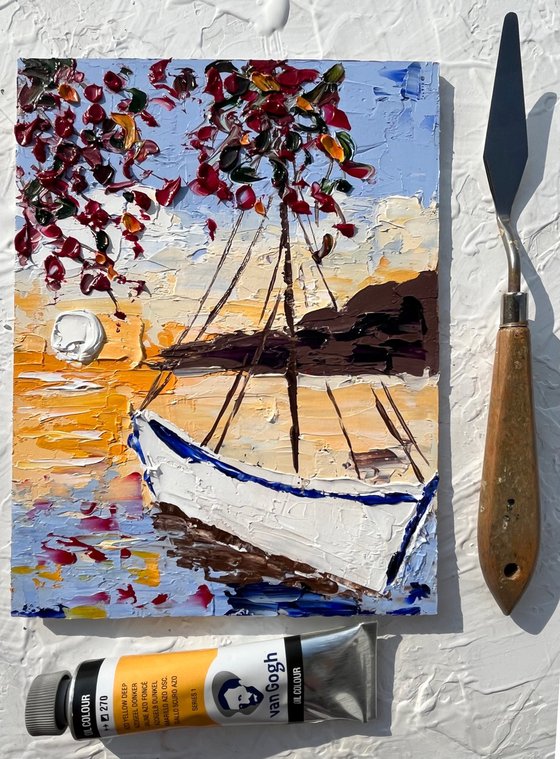 Amalfi Sailboat Painting