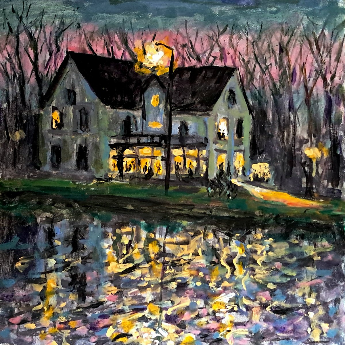  Twilight Party By Dimitris Voyiazoglou, 12 X 12, Artwork For Sale On Artfinder