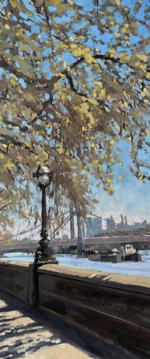 Albert Bridge autumn by Louise Gillard
