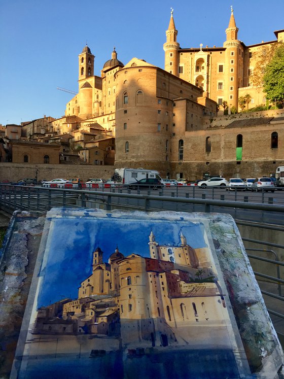 Warm evening. Urbino City, Italy