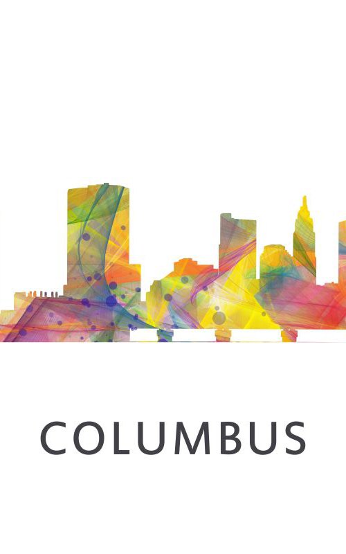 Columbus Ohio Skyline WB1 by Marlene Watson