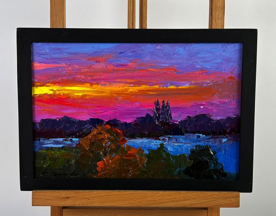 Crimson Sunset in Nature
