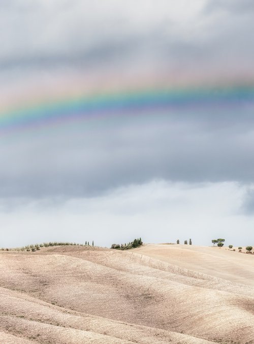Rainbow over the tuscan hills by Karim Carella