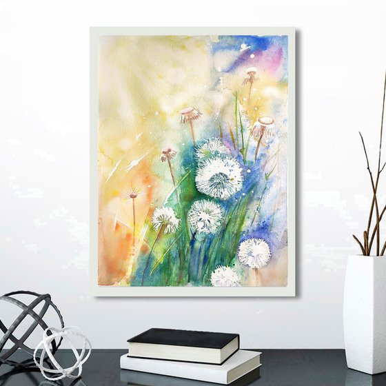 Dandelions watercolor