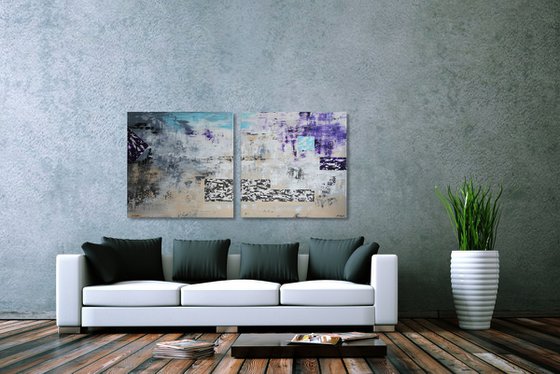 Haze (165 x 80 cm) XXL (66 x 32 inches) Diptych