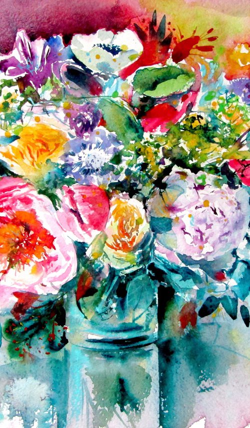 Still life with flowers by Kovács Anna Brigitta
