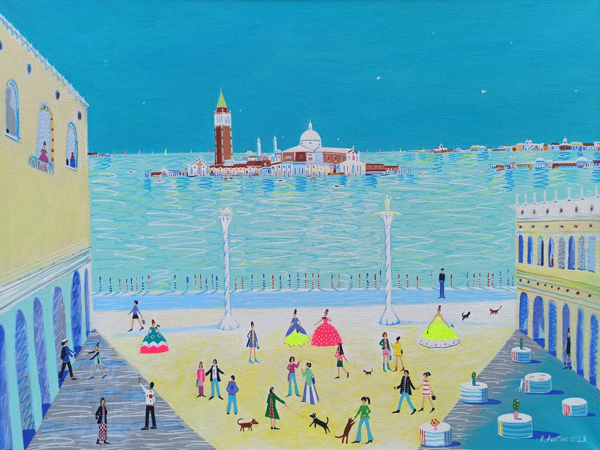 Impressionistic Landscape Acrylic Painting By Katrina Avotina, 31 X 24", You Always Surprise Me, Original Artwork