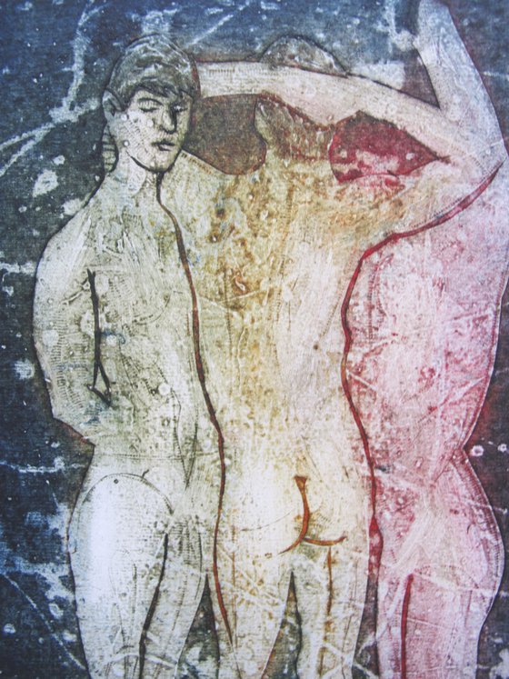 Space men handmade print