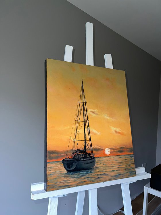 Sailboat at sunset