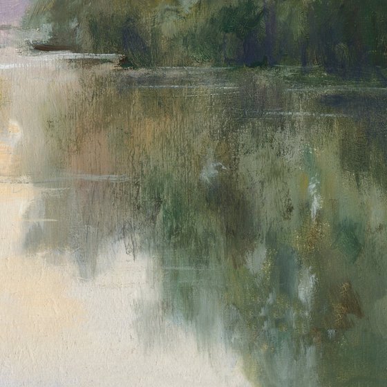 Cloudy sunrise on the river