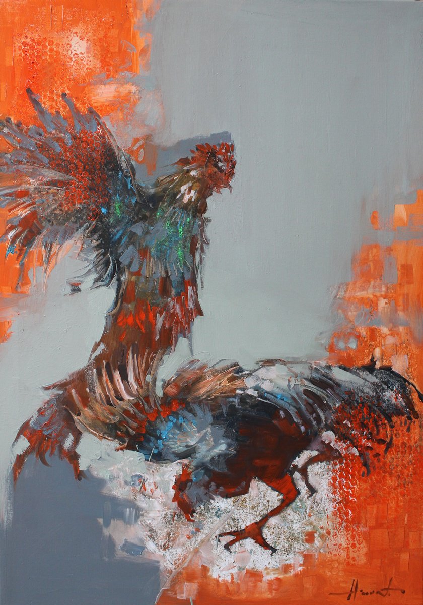Expressive Oil Painting , Tension Of Wings By Hovart, 28 X 39, Artwork For Sale On Artfinder