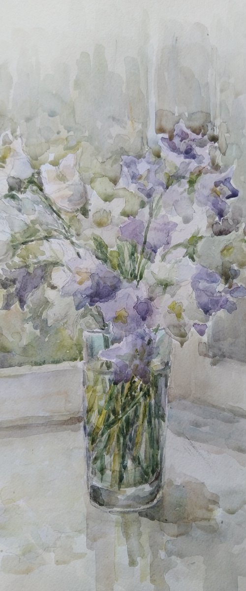 Campanula. Original watercolour painting 2020 by Elena Klyan