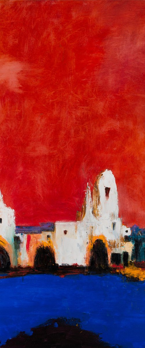 Red sky white city by Bohdan Katolyk