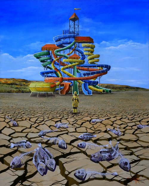 "End of fun" Acrylic on canvas 100х80 by Eugene Gorbachenko