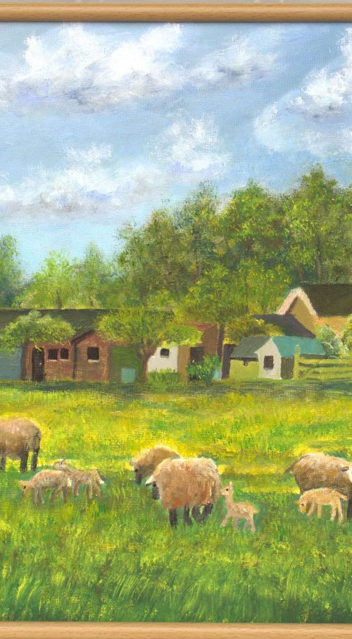 Countryside with sheep by Ludmilla Ukrow