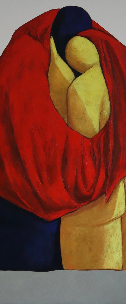 Lovers caressing by Ta Byrne