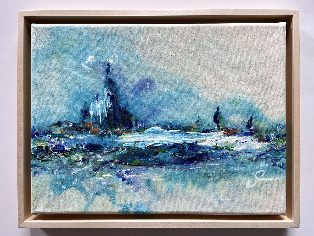 Impressionistic Abstract Acrylic Painting By Maria Bevilacqua-Fischer, 17 X 13", Moving Times Ii, Original Artwork