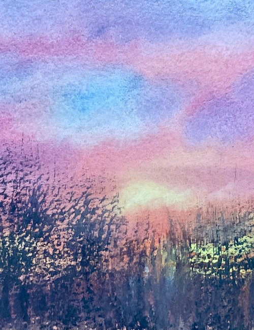 Winter trees Sunset by Samantha Adams