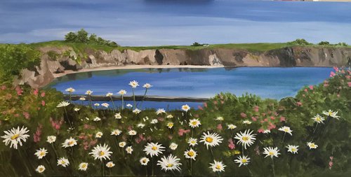SUMMER FLOWERS IN BOATSTRAND by MAGGIE  JUKES