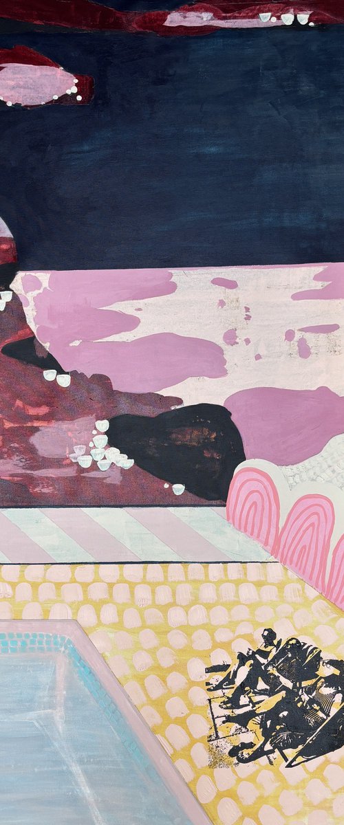 Knitting at the pool by Camilla Blauenfeldt