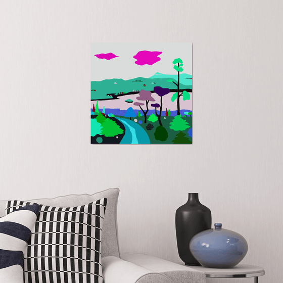 Autumn walk (Paseo otoñal) (pop art, landscape)