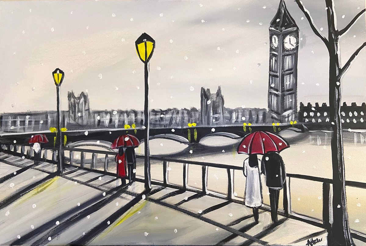 London Winter Umbrellas 2 by Aisha Haider
