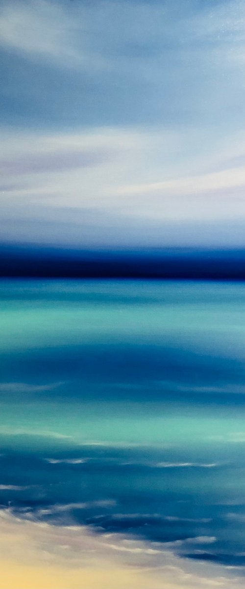 Calm azure sea shore by Nataliia Krykun