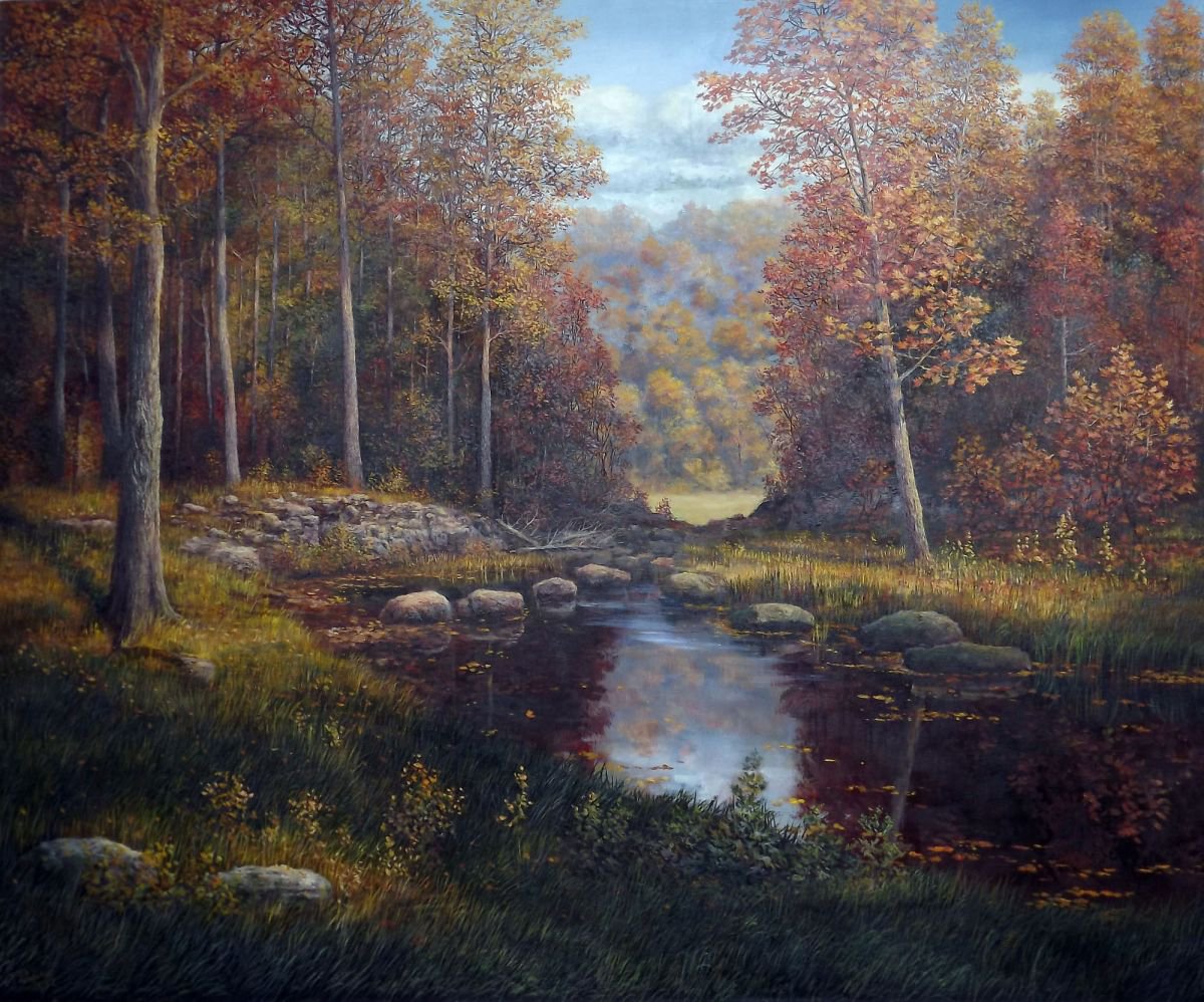 Forest Brook 3 Oil painting by Oleg Riabchuk Artfinder