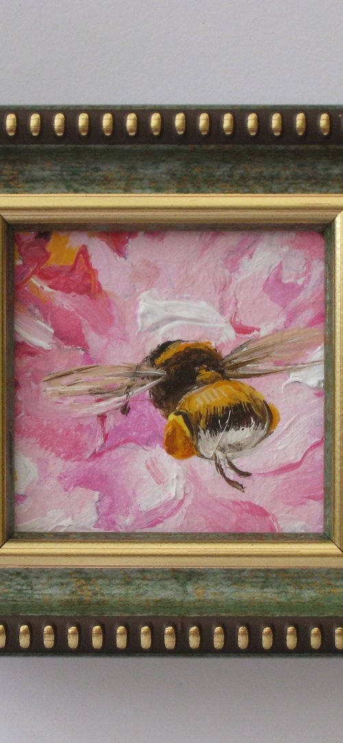 Bumblebee on Pink Petals by Natalia Shaykina