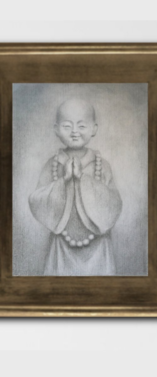 Young buddhist monk by Daniela Roughsedge