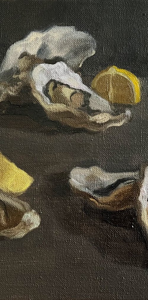 Still Life with oysters by Elina Arbidane