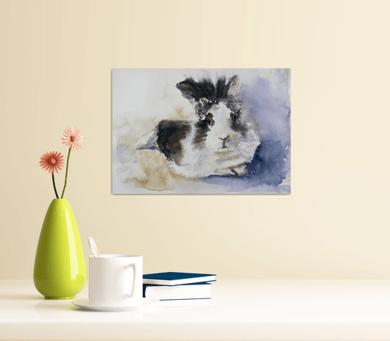 Bunny I - Animal portrait /  ORIGINAL PAINTING