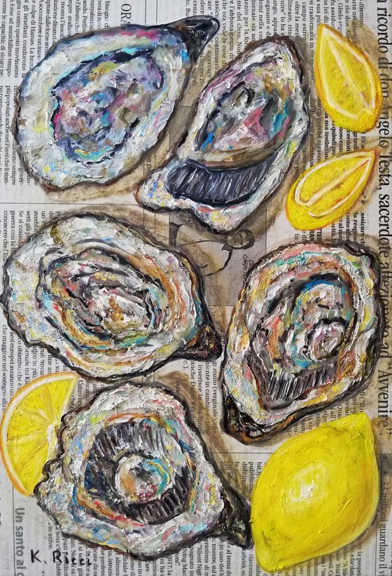 Oysters with Lemon Slices