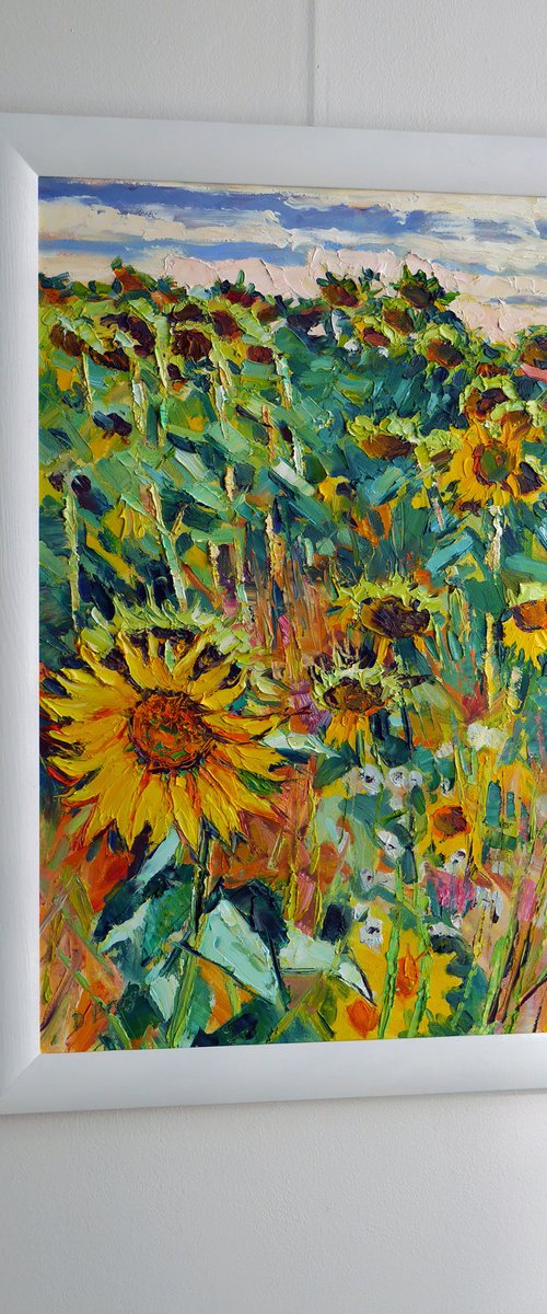 By a sunflowers field (plein air) by Dima Braga