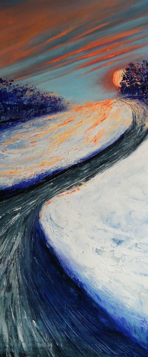 Sunset, Ice and the Colors - Fields and Colors Series- EXTRA LARGE by Danijela Dan