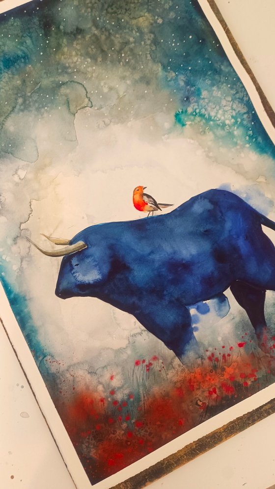 Blue Bull & Red Bird