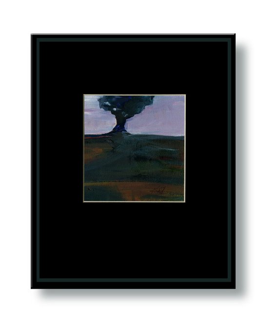 Lone Tree 16 - Framed Oil Landscape Painting by Kathy Morton Stanion